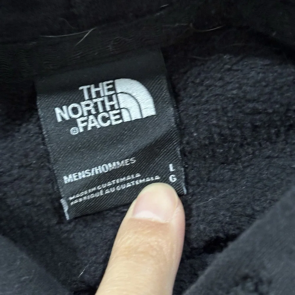 The North Face Hoodie Men's Large Sweatshirt Pullover Logo Fleece Y2K Black
